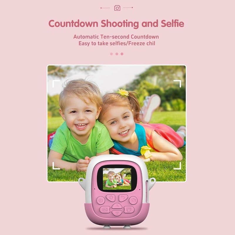 Kids Instant Print Camera Cartoon Mini Digital Printing Camera for Children Selfie Photo Fun