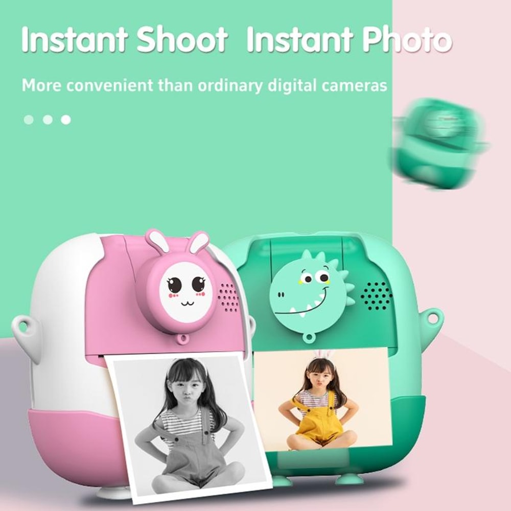Kids Instant Print Camera Cartoon Mini Digital Printing Camera for Children Selfie Photo Fun