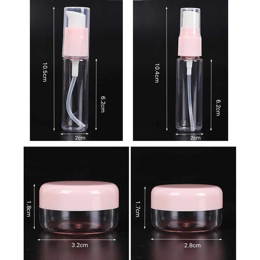 Travel Size Toiletry Bottles Set Pink Leakproof Cosmetic Containers Kit 2