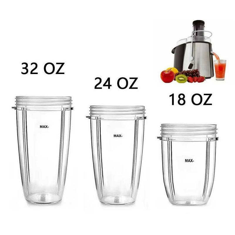 Nutribullet Replacement Cups Set 18oz 24oz 32oz Durable Blender Cups For Smoothies Juicing 1