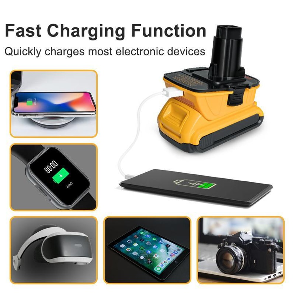 Battery Adapter Converter with USB Port DCA1820 Tool Adapter