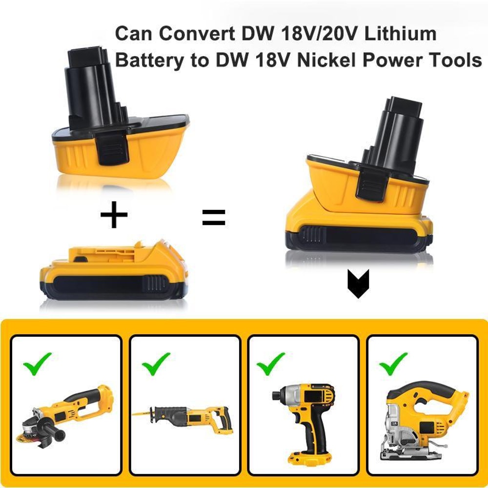 Battery Adapter Converter with USB Port DCA1820 Tool Adapter