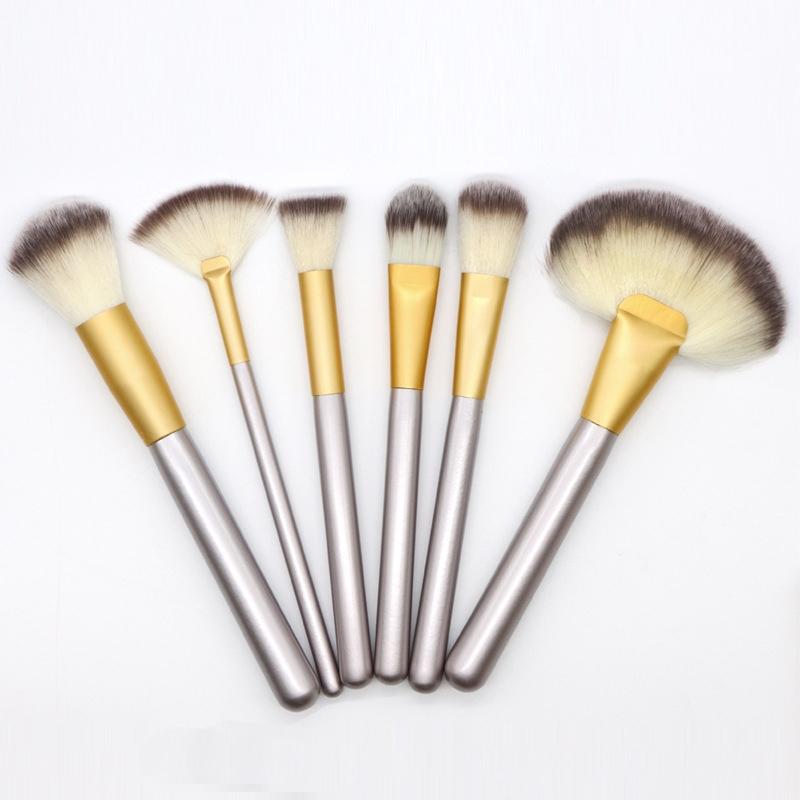 Professional 18 Piece Makeup Brush Set Premium Beige Cosmetic Brushes Kit With Travel Case 6