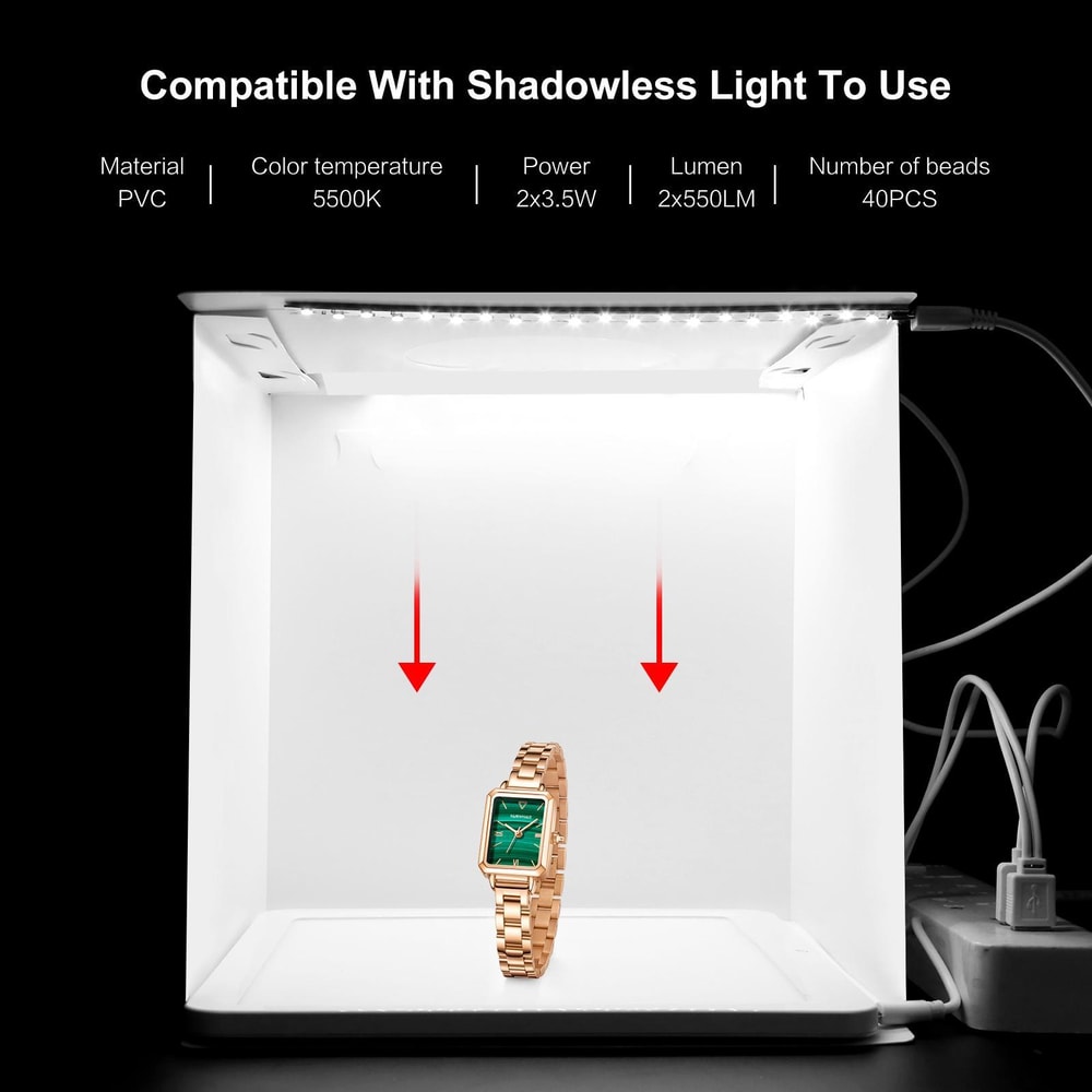 Portable LED Photo Light Box Studio Tent Kit with Dual LED Panels and Backdrops for Product Photography
