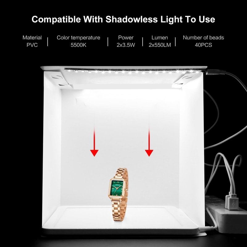 Portable LED Photo Light Box Studio Tent Kit with Dual LED Panels and Backdrops for Product Photography