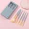 5 In 1 Portable Makeup Brush Set With Mirror Case Travel Makeup Brush Set 4