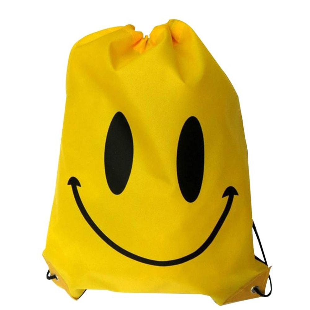 Smiley Waterproof Drawstring Bag Lightweight Shoulder Pack 0
