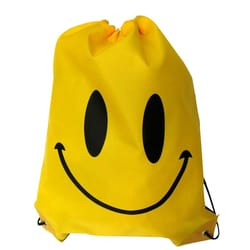 smiley waterproof drawstring bag lightweight shoulder pack