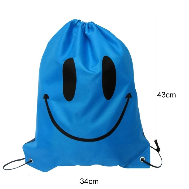 Smiley Waterproof Drawstring Bag Lightweight Shoulder Pack 5