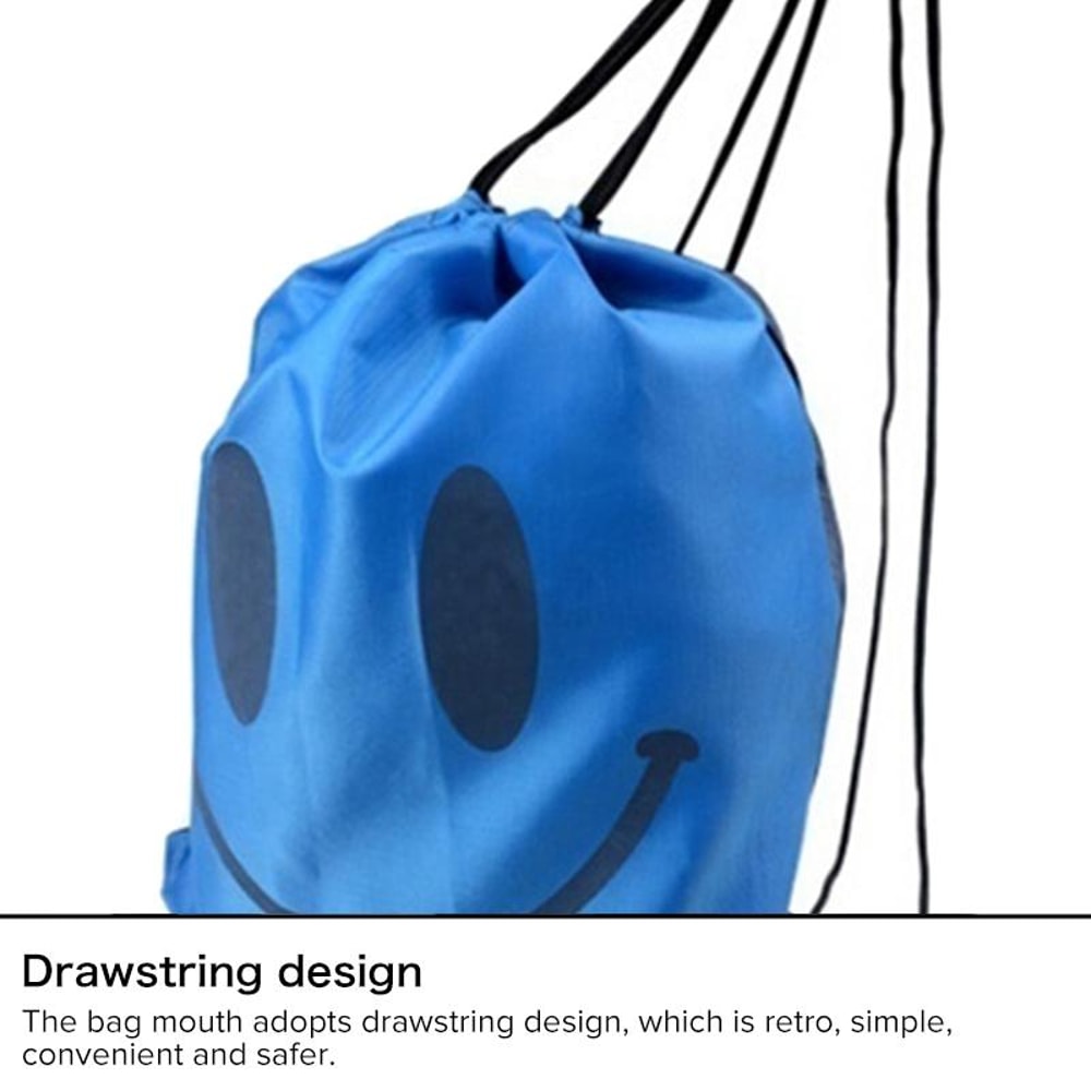 Smiley Waterproof Drawstring Bag Lightweight Shoulder Pack 2