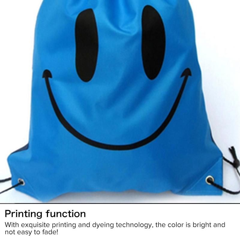 Smiley Waterproof Drawstring Bag Lightweight Shoulder Pack 3