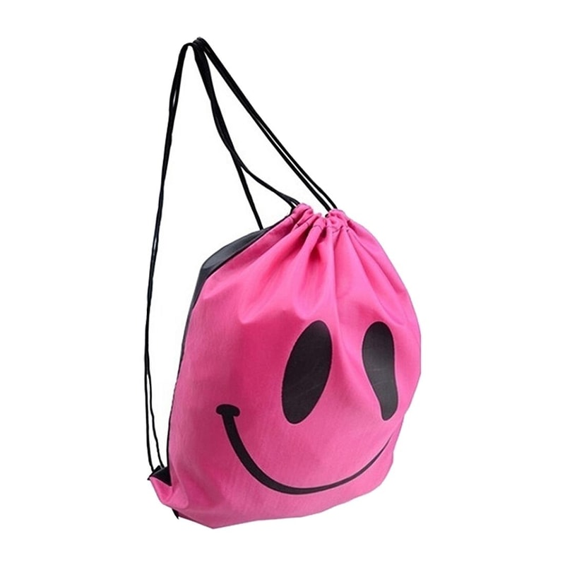 Smiley Waterproof Drawstring Bag Lightweight Shoulder Pack 1