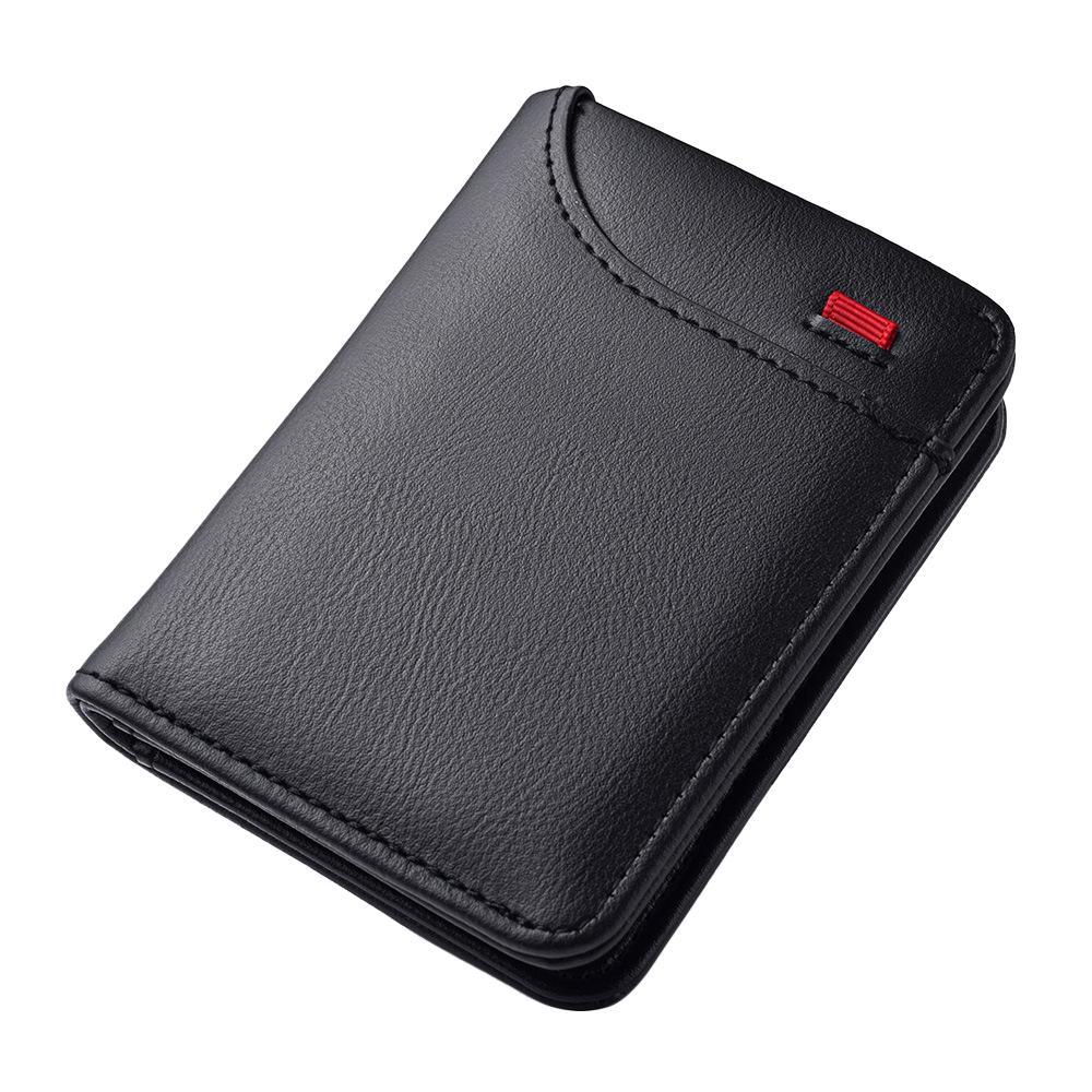 Men Leather Wallet Slim Vertical Card Holder Compact ID Wallet For Everyday Carry 9
