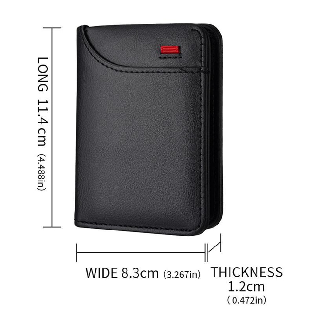 Men Leather Wallet Slim Vertical Card Holder Compact ID Wallet For Everyday Carry 6