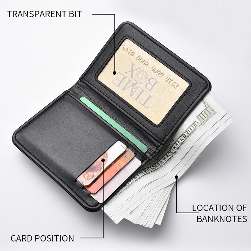 Men Leather Wallet Slim Vertical Card Holder Compact ID Wallet For Everyday Carry 8