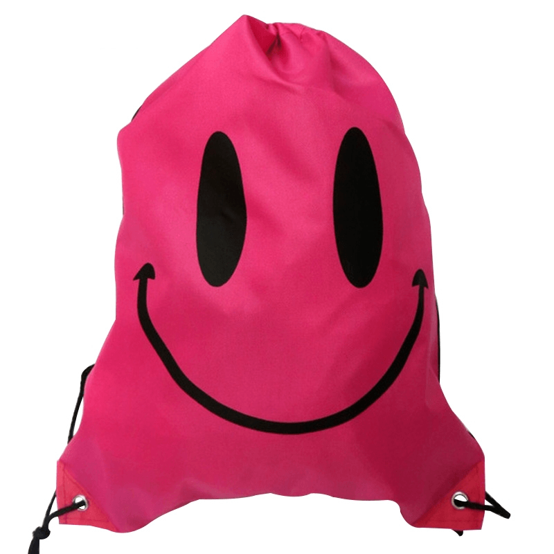 Smiley Waterproof Drawstring Bag Lightweight Shoulder Pack 7