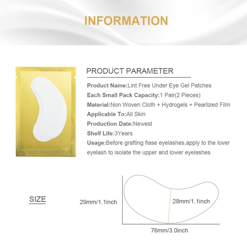 Lint Free Eyelash Extension Under Eye Pads Hydrating Gel Eye Patches For Lash Artists 5
