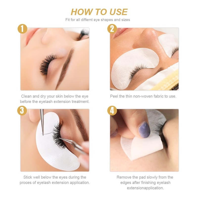 Lint Free Eyelash Extension Under Eye Pads Hydrating Gel Eye Patches For Lash Artists 3