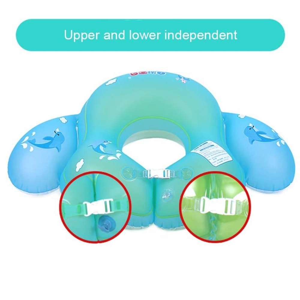 Baby Inflatable Underarm Swim Ring with Side Flaps, Toddler Swim Float PVC Swim Trainer for Kids
