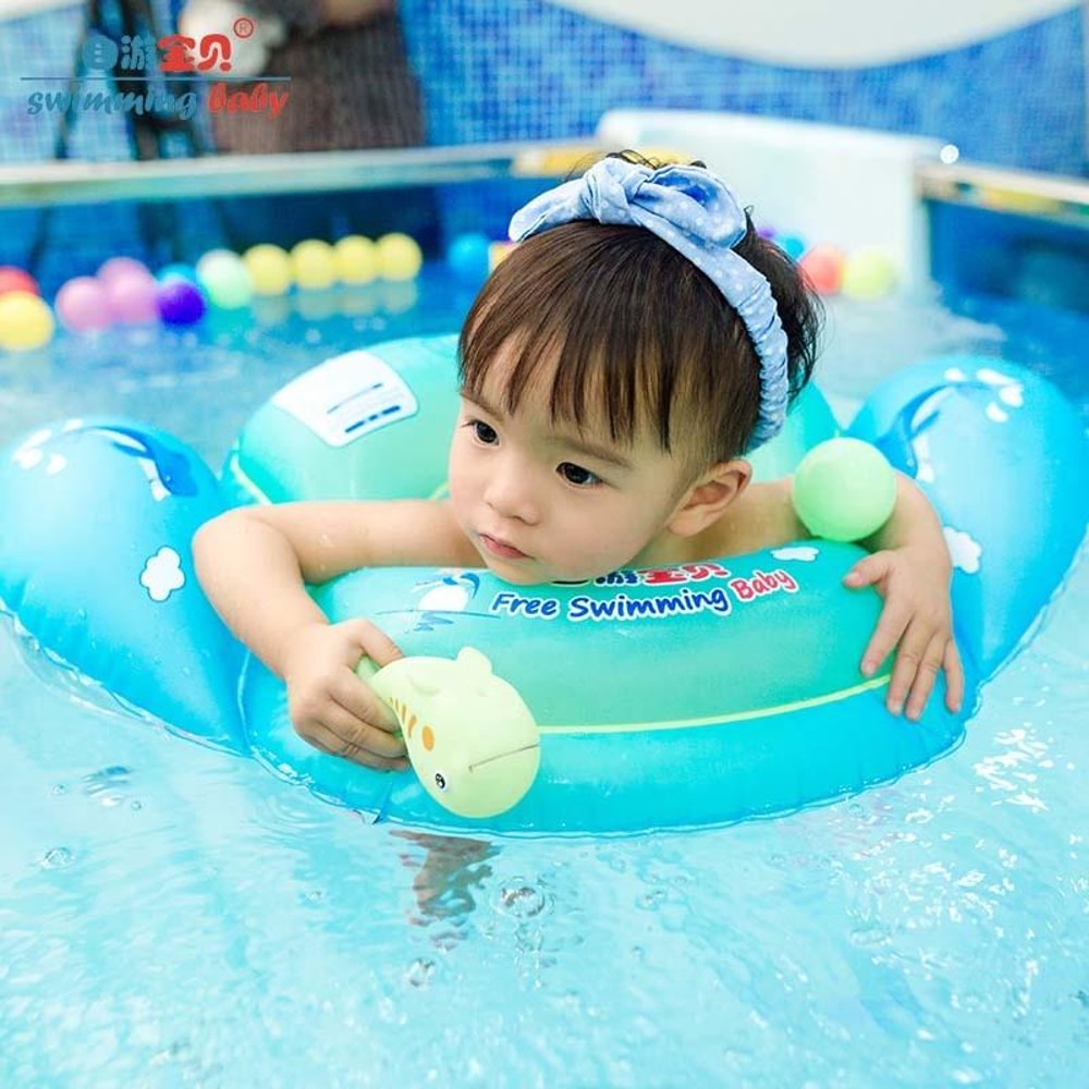Baby Inflatable Underarm Swim Ring with Side Flaps, Toddler Swim Float PVC Swim Trainer for Kids