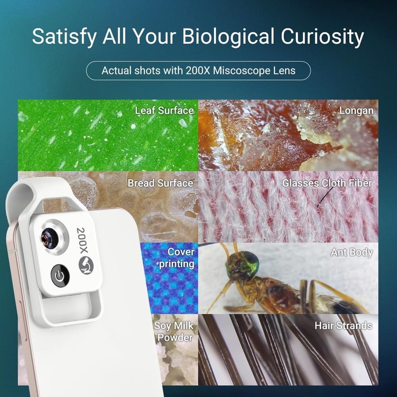 Smartphone Microscope Lens With CPL LED Light For Kids Science Exploration 3