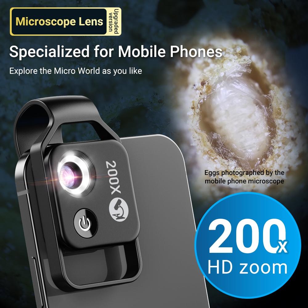 Smartphone Microscope Lens With CPL LED Light For Kids Science Exploration 9