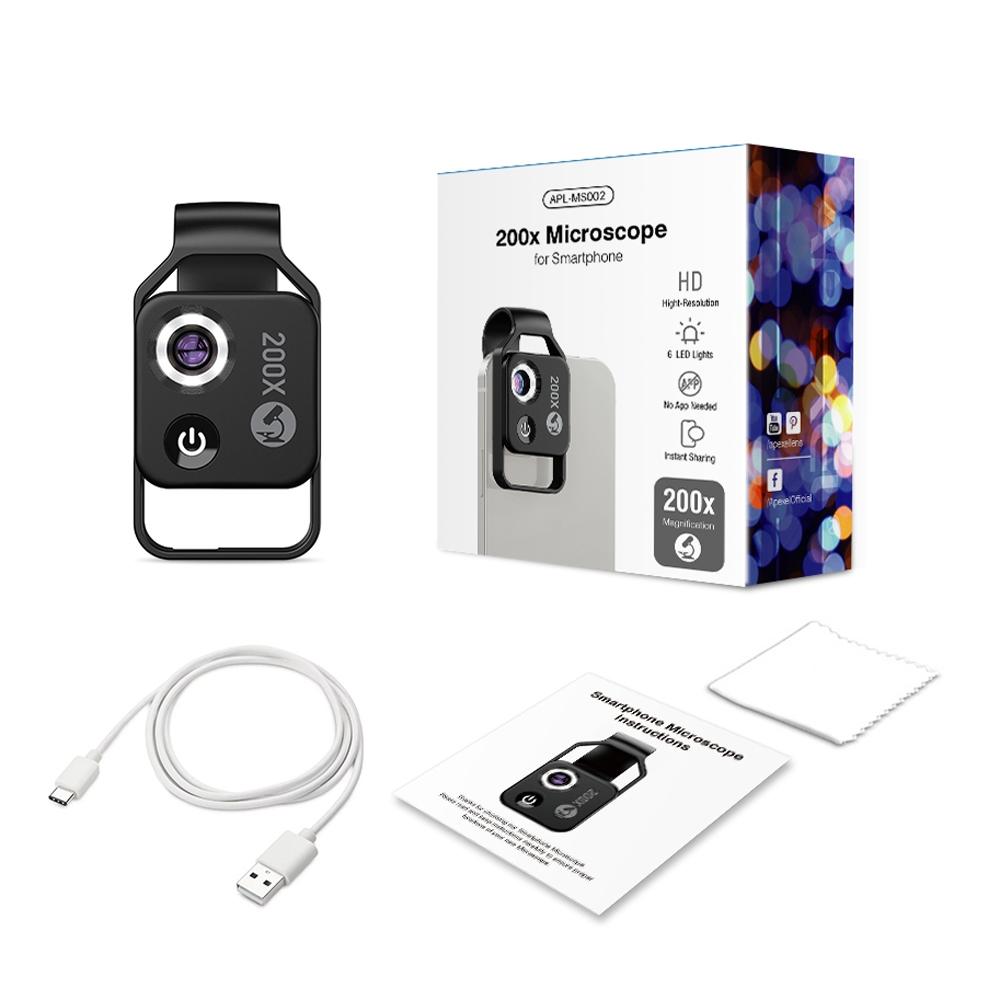 Smartphone Microscope Lens With CPL LED Light For Kids Science Exploration 11