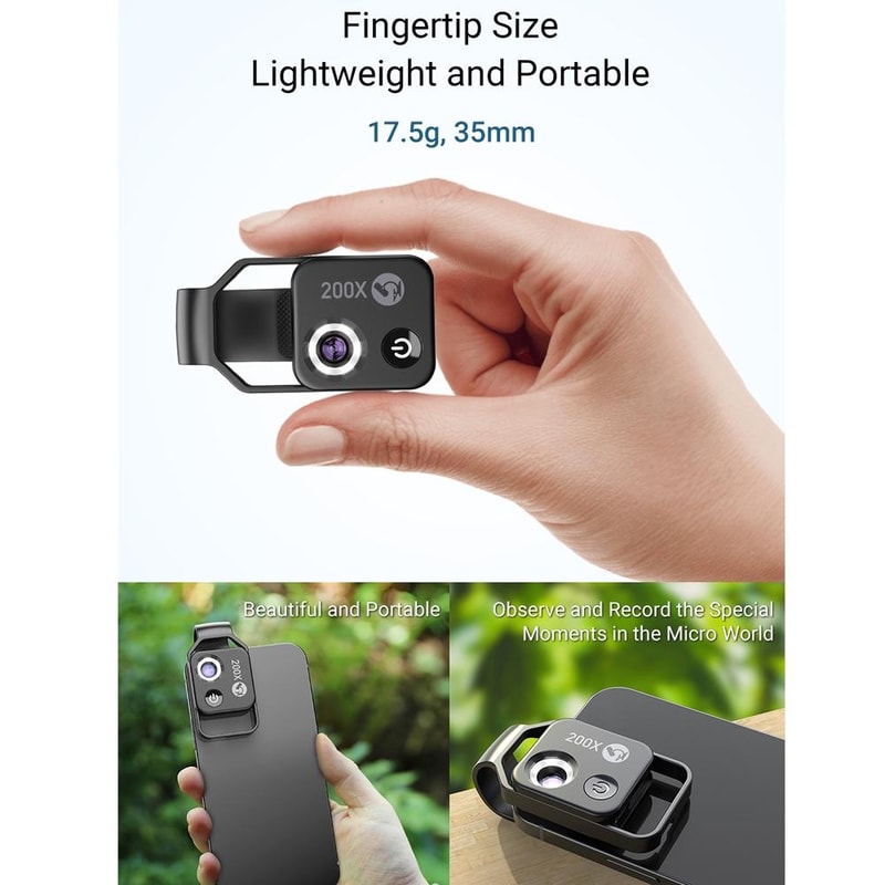 Smartphone Microscope Lens With CPL LED Light For Kids Science Exploration 14