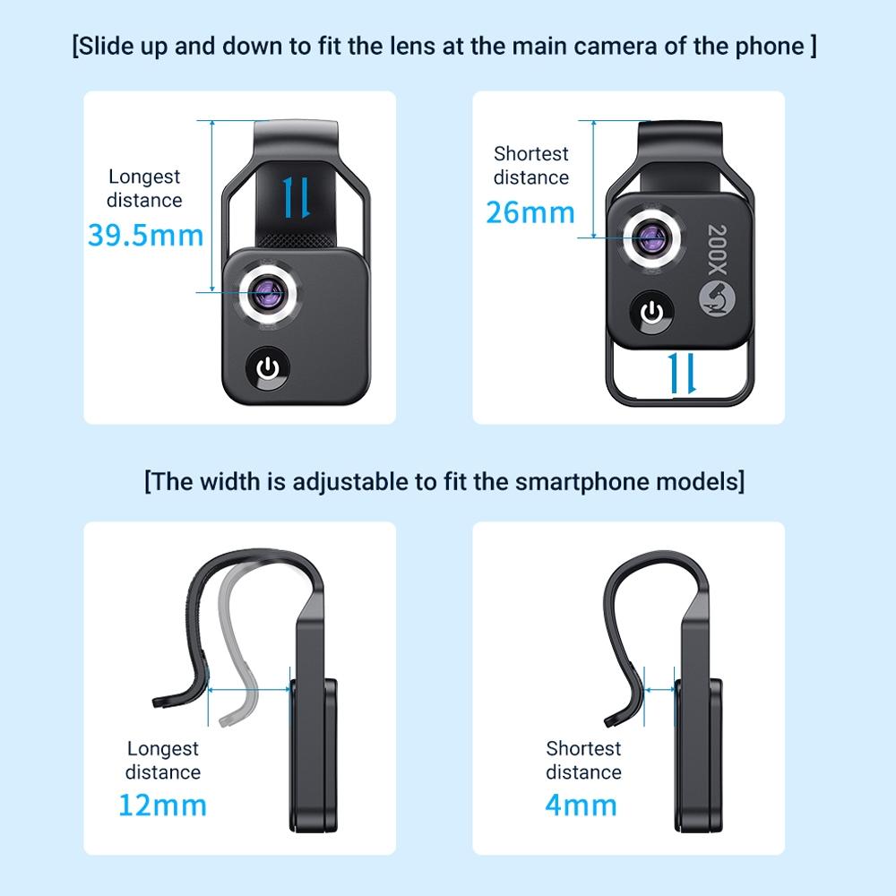 Smartphone Microscope Lens With CPL LED Light For Kids Science Exploration 17