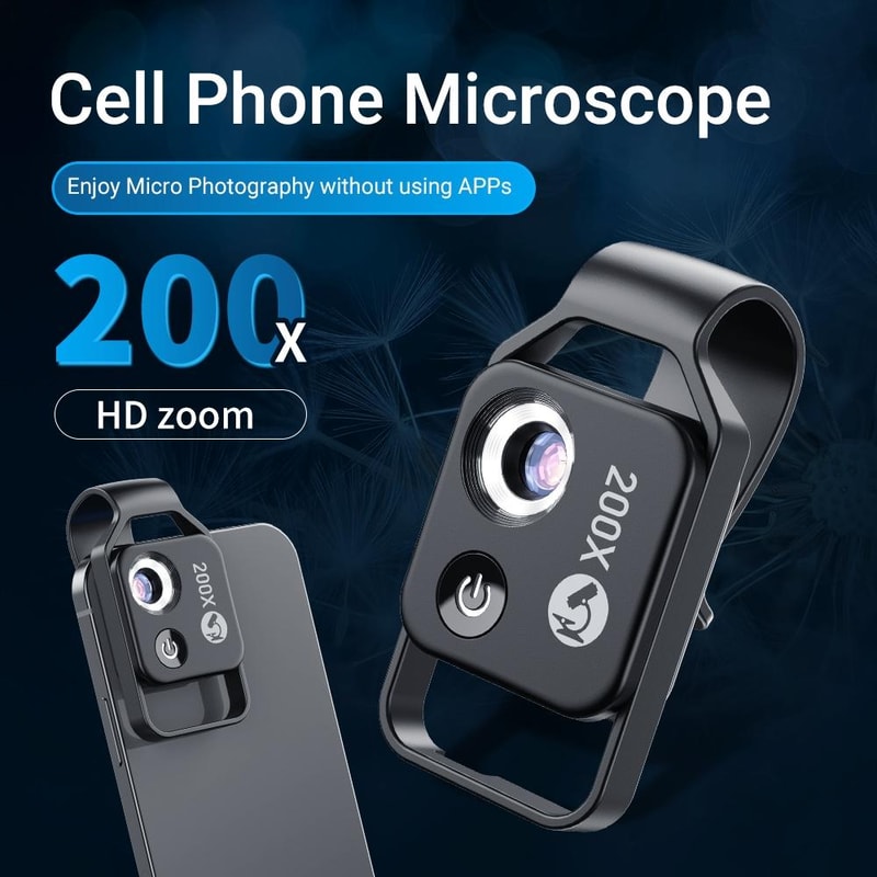 Smartphone Microscope Lens With CPL LED Light For Kids Science Exploration 8
