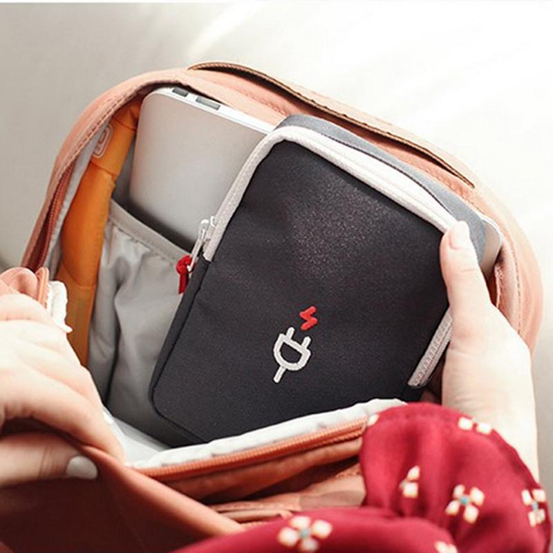 Portable Travel Cable Organizer And Power Bank Pouch 3