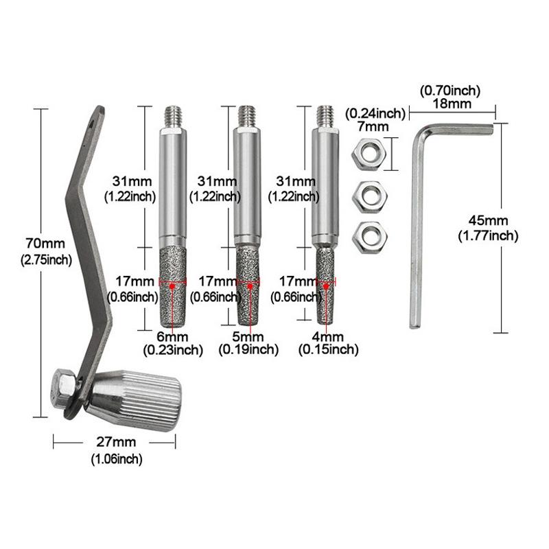 Portable Electric Chainsaw Sharpener Tool Hand Crank Chain Sharpener With 3 Grinding Heads 3