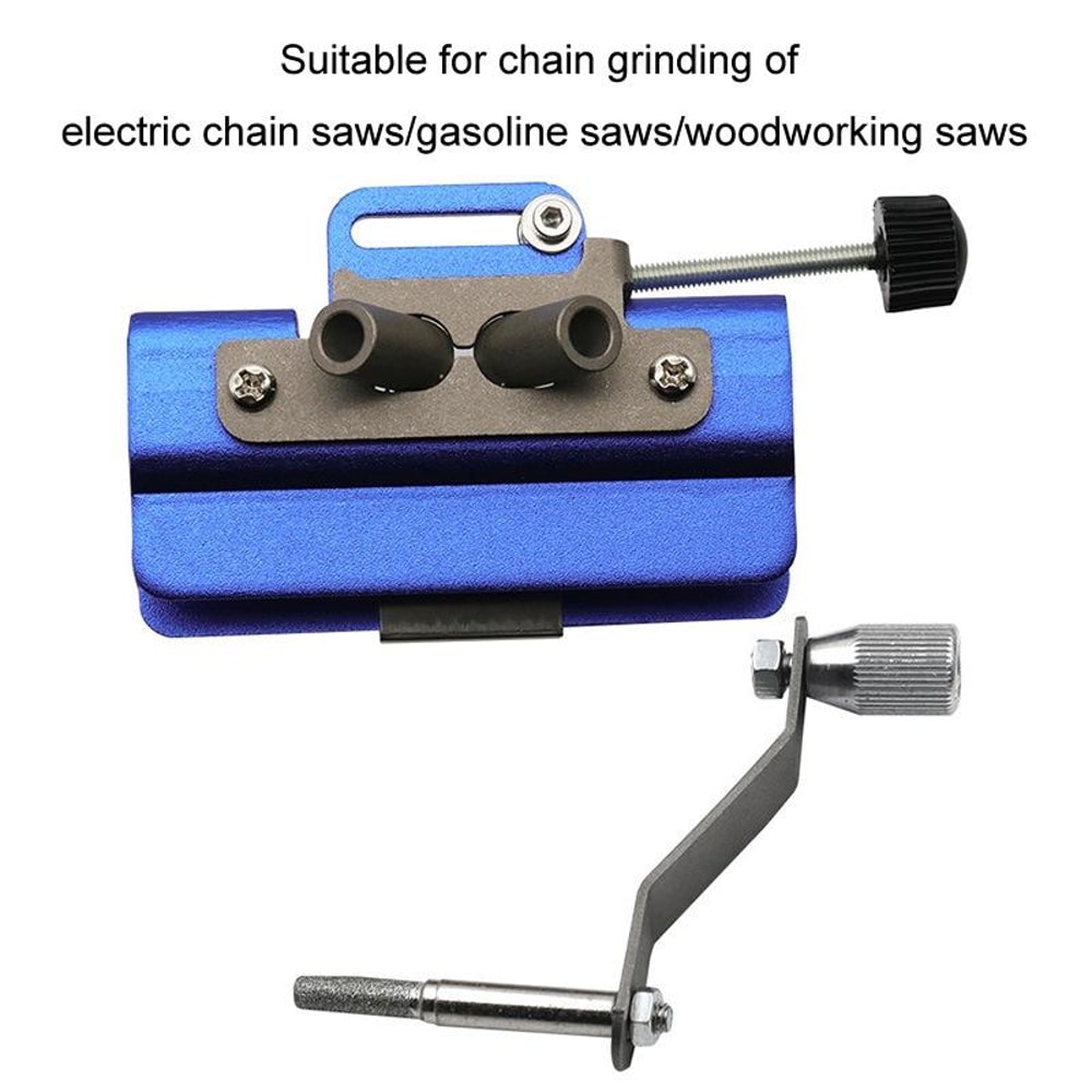 Portable Electric Chainsaw Sharpener Tool Hand Crank Chain Sharpener With 3 Grinding Heads 4
