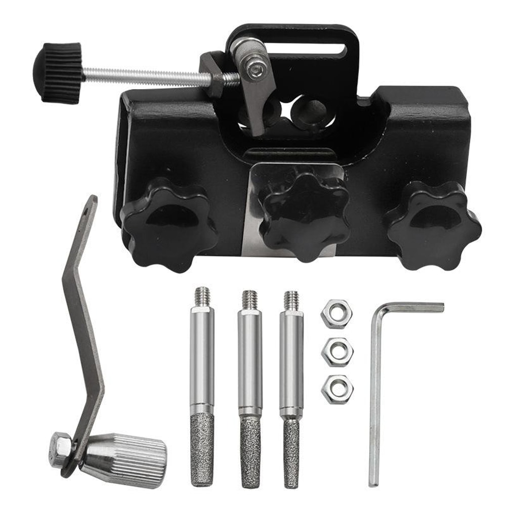 Portable Electric Chainsaw Sharpener Tool Hand Crank Chain Sharpener With 3 Grinding Heads 8