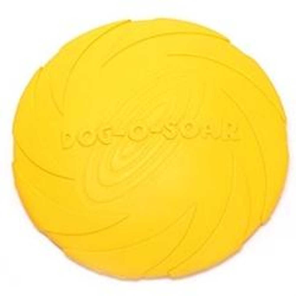 Durable Rubber Dog Flying Disc Toy For Fetch Training Large Dogs 0