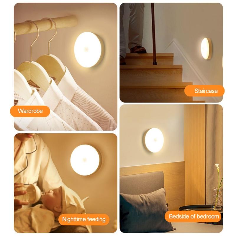 Smart Motion Sensor Night Light Rechargeable LED Bedside Lamp With Magnetic Mount 5