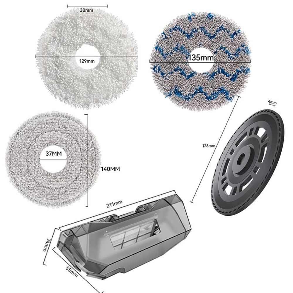 Dreame X40 Pro Replacement Mop Cloth Pads Washable Robot Vacuum Cleaning Cloth 1