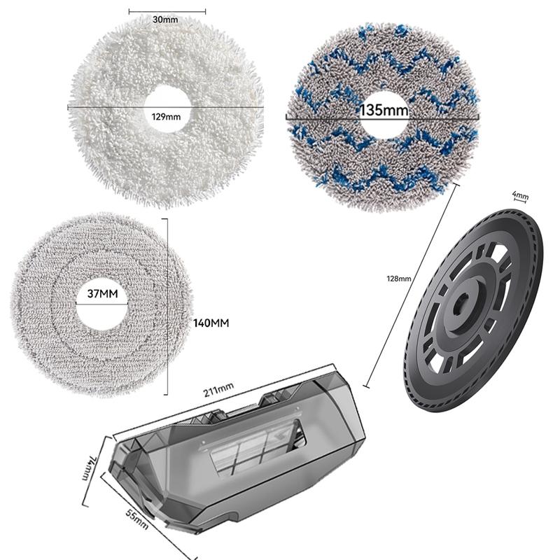 Dreame X40 Pro Replacement Mop Cloth Pads Washable Robot Vacuum Cleaning Cloth 1