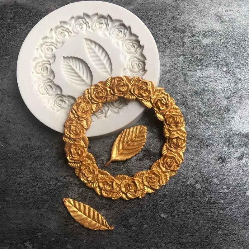 Rose Garland Silicone Fondant Mold Cake Tool for Edging & Floral Decoration