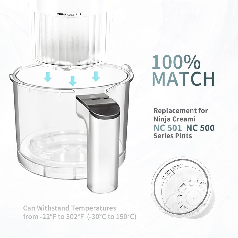 Ninja Creami Deluxe Ice Cream Containers 24oz with Lids