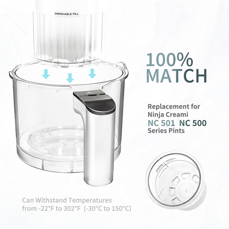 Ninja Creami Deluxe Ice Cream Containers 24oz with Lids