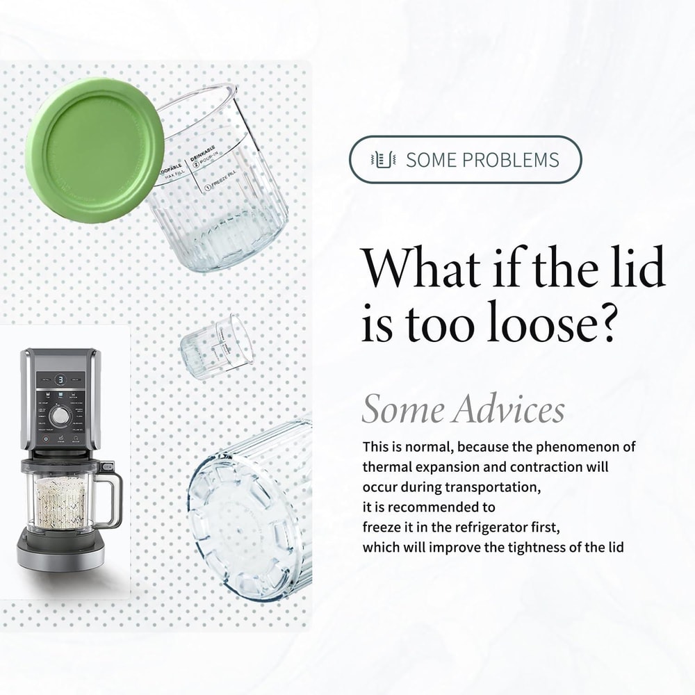 Ninja Creami Deluxe Ice Cream Containers 24oz with Lids