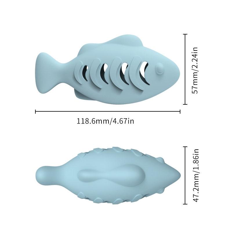 Fish Shape Silicone Cat Toy BPA-Free Chew & Interactive Enrichment Toy for Cats