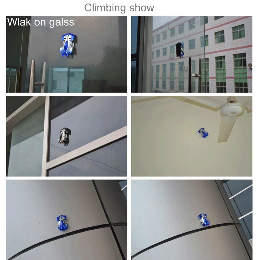 RC Wall Climber Remote Control Stunt Car Infrared Climbing Toy Car for Kids Blue