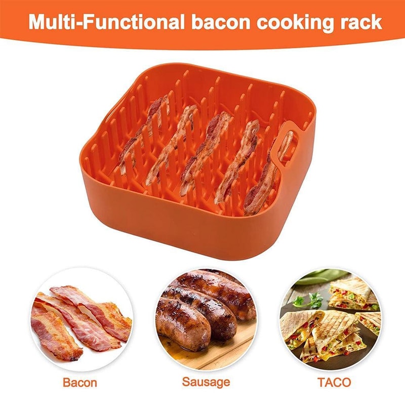 Air Fryer Silicone Bacon Tray With Silicone Bacon Rack 1