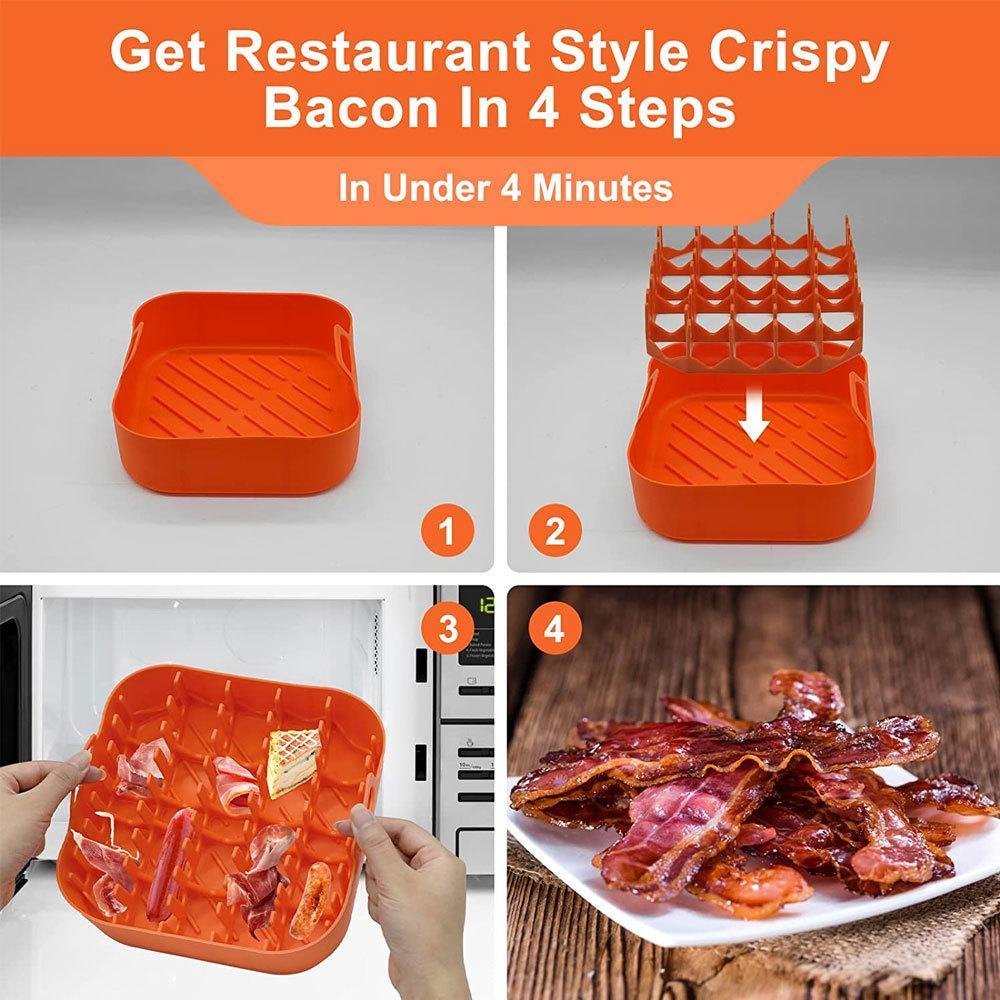 Air Fryer Silicone Bacon Tray With Silicone Bacon Rack 3