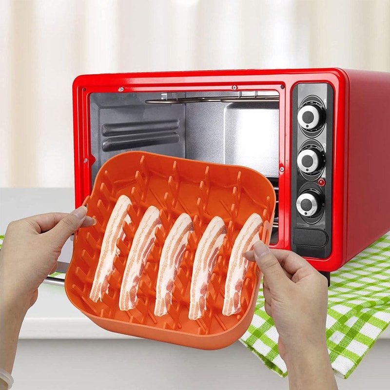 Air Fryer Silicone Bacon Tray With Silicone Bacon Rack 6