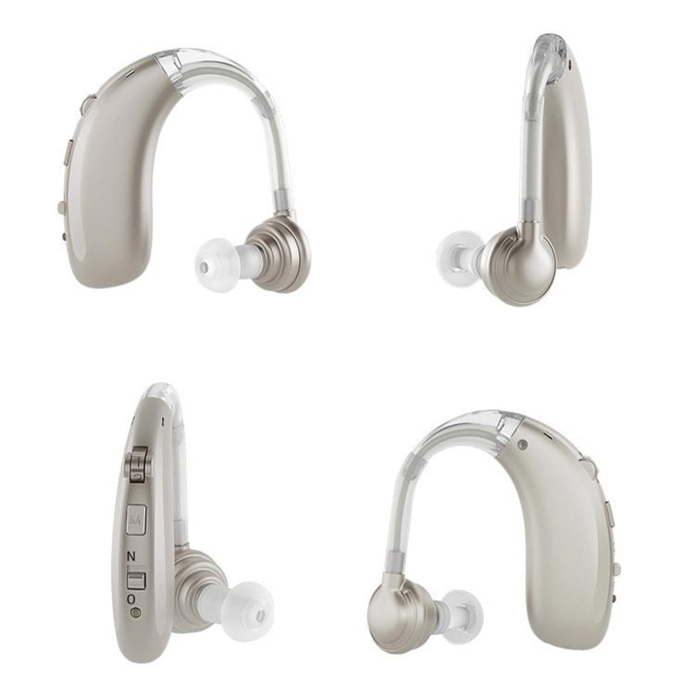Rechargeable Hearing Aid Amplifier With Earhook Comfort And Noise Reductiontech 2