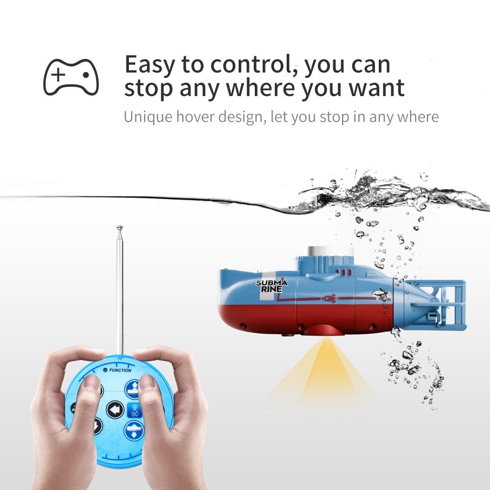 USB Charging Remote Control RC Submarine Toy for Kids Waterproof Mini Underwater Boat with Motion
