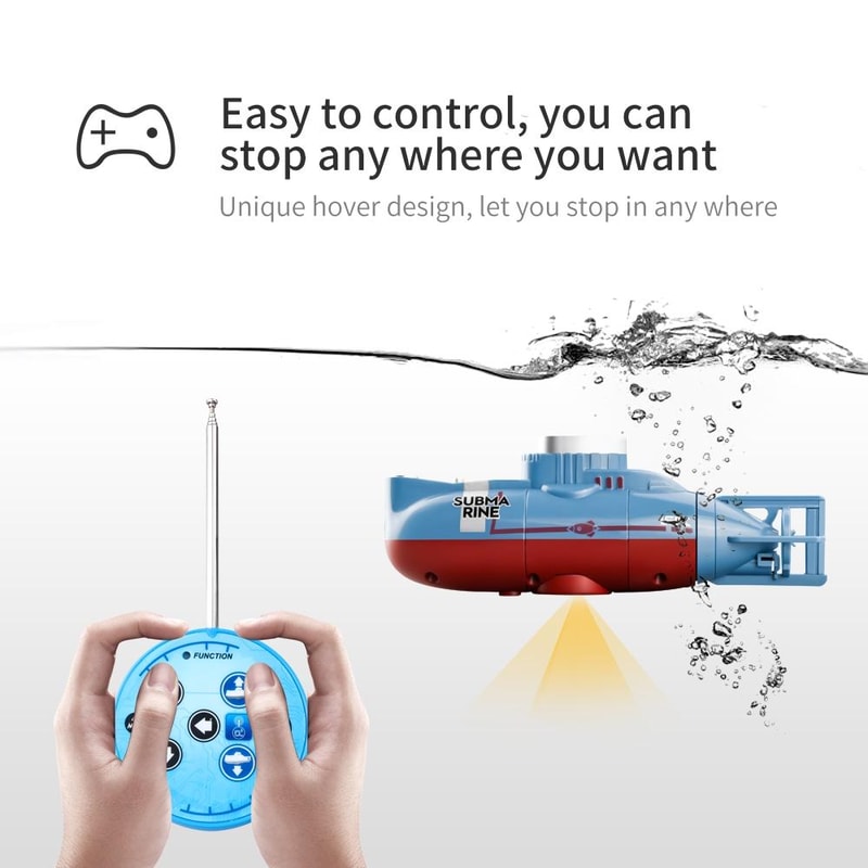 USB Charging Remote Control RC Submarine Toy for Kids Waterproof Mini Underwater Boat with Motion